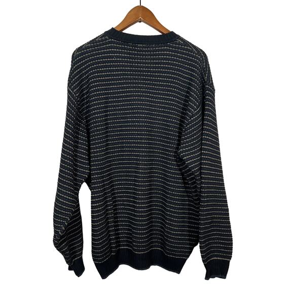 Vintage Perry Ellis Crewneck Dad Sweater Long Sleeve BLue Oversize - L - Picture 2 of 4